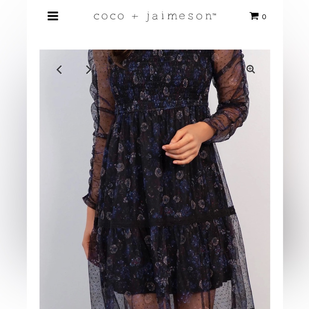 Coco + Jaimeson ruffle tiered floral print mesh midi dress - Picture 4 of 4